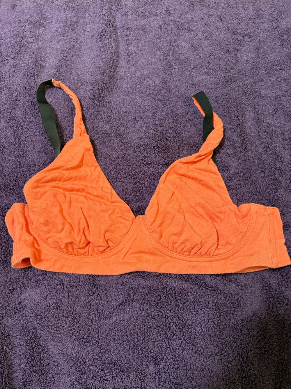 MeUndies Orange Soft-Cup Bralette with Black Straps